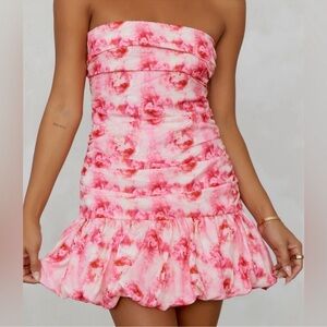 Hello Molly Pink Strapless Dress